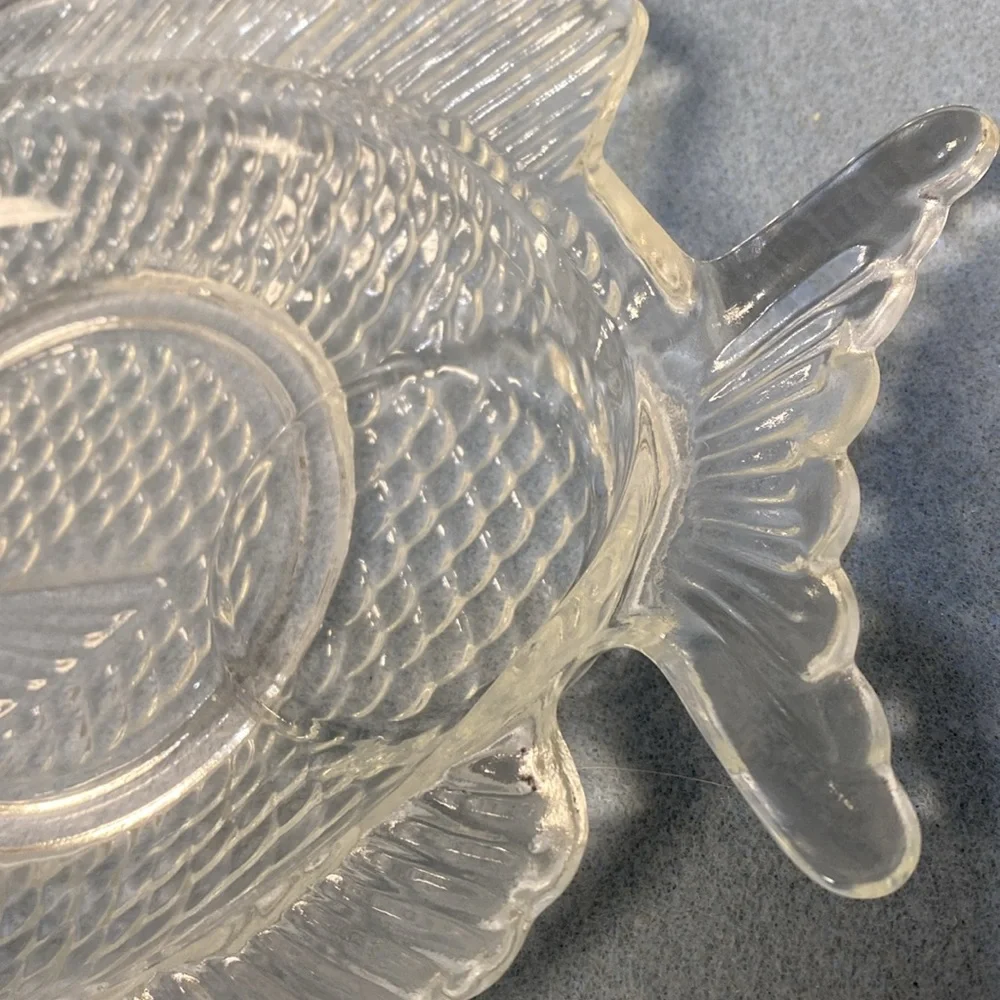 2-Glass Fish Appetizer Plate 1950's Brazil (Set of two)